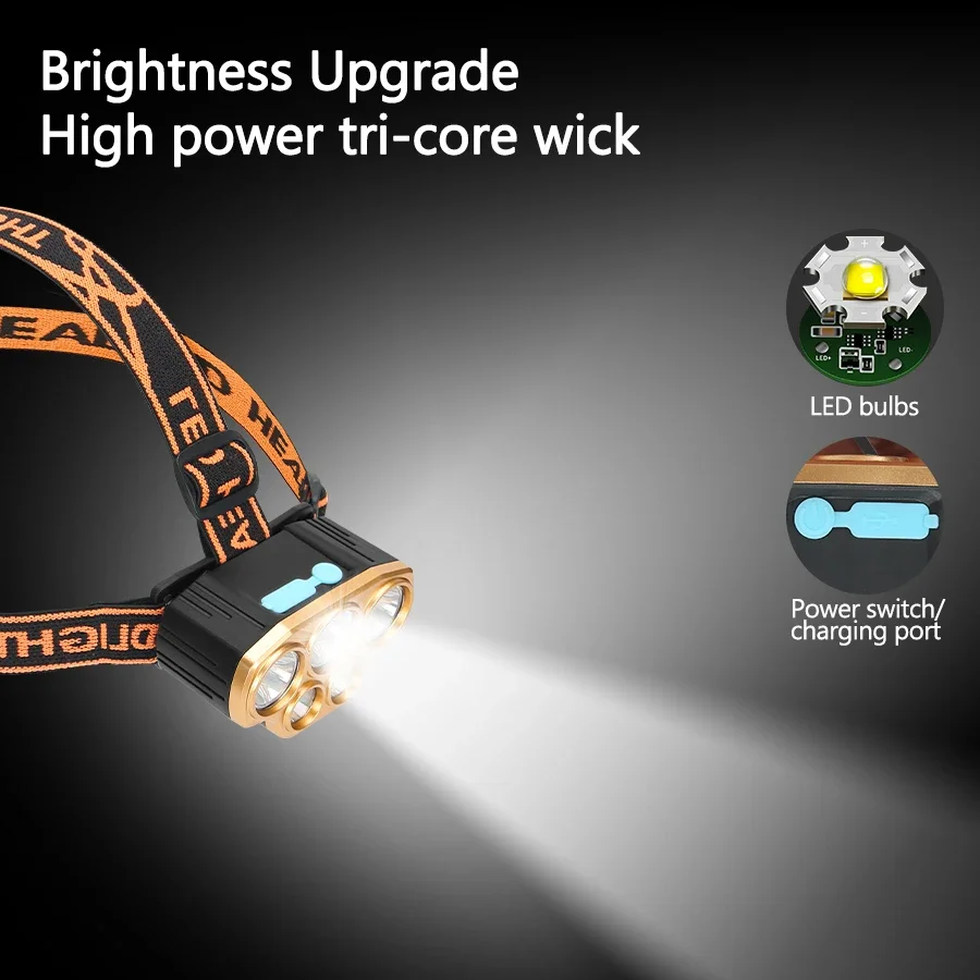 Rechargeable 5 LED Headlight U - Running Headlamp recension och pris