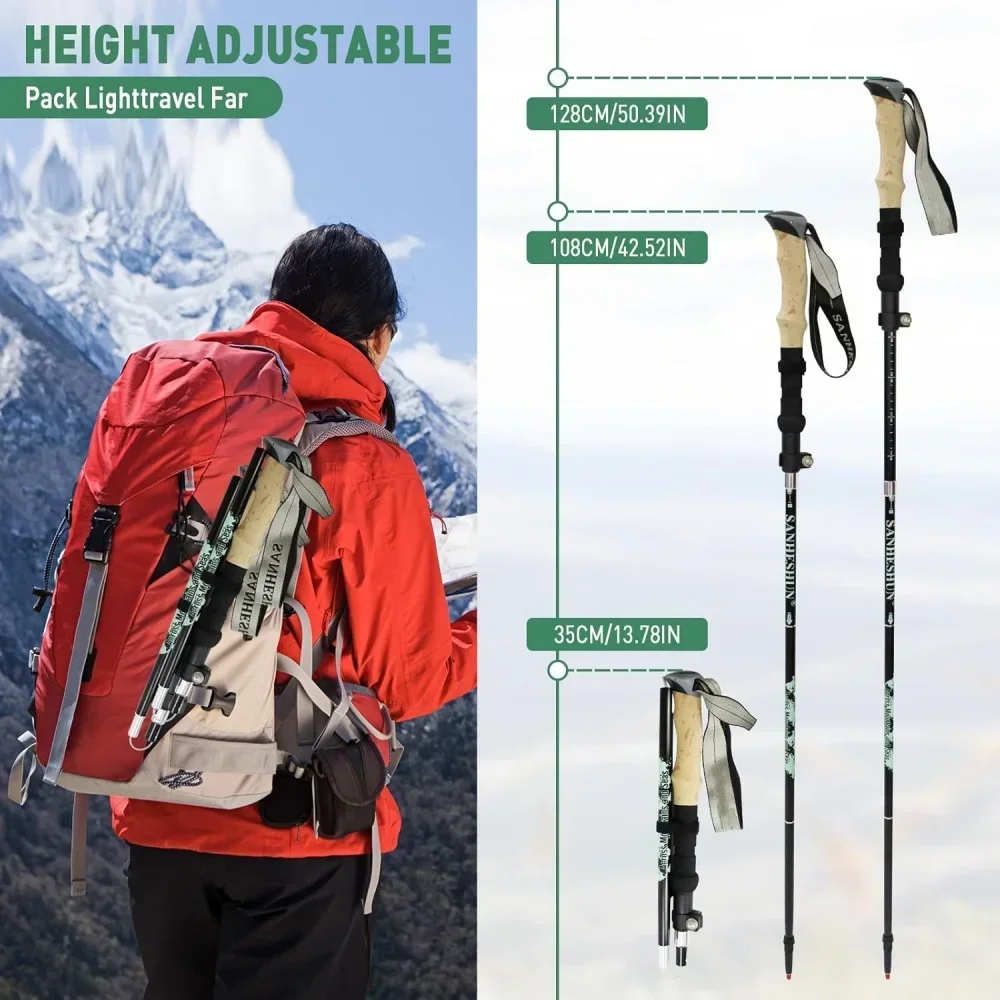 2 Pack Lightweight Foldable Tr - Trekking Pole Carbon recension och pris