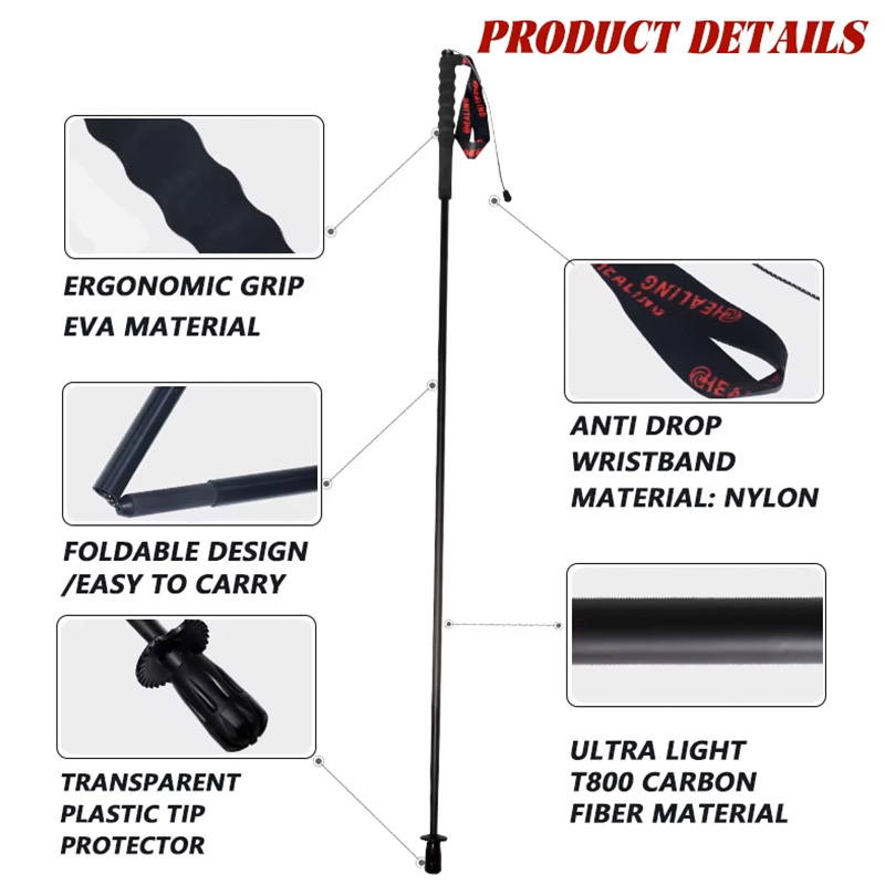 OKHEALING 110g Ultra-Light 5-S - Trekking Pole Carbon recension och pris