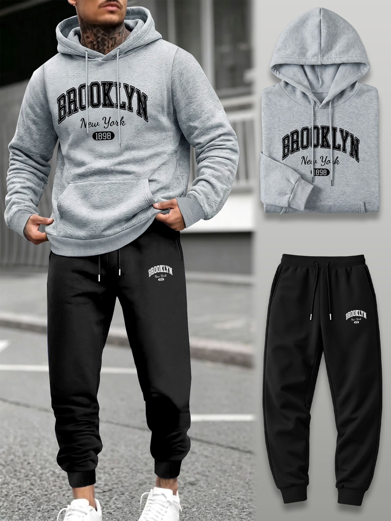 Men 2 Piece Tracksuit Hoodie J - Joggers Pants recension och pris