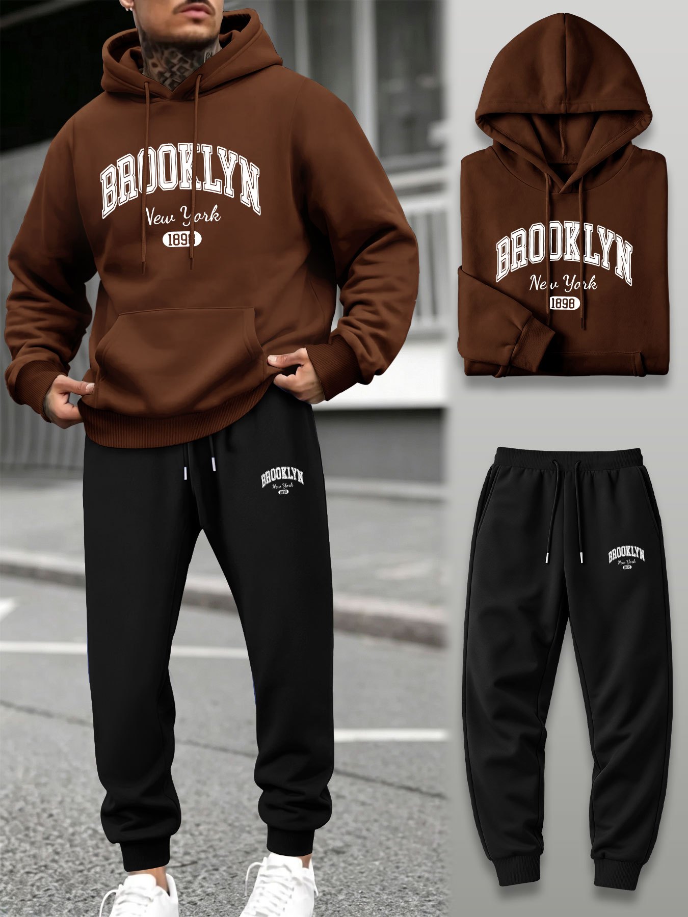 Men 2 Piece Tracksuit Hoodie J - Joggers Pants recension och pris