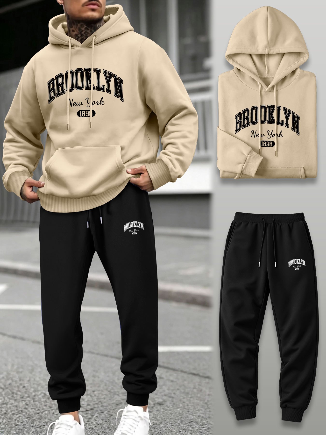 Men 2 Piece Tracksuit Hoodie J - Joggers Pants recension och pris