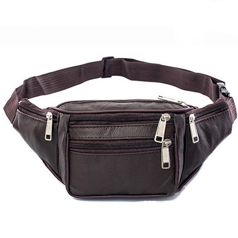 Leather Men Waist Chest Bag Th - Running Belt recension och pris